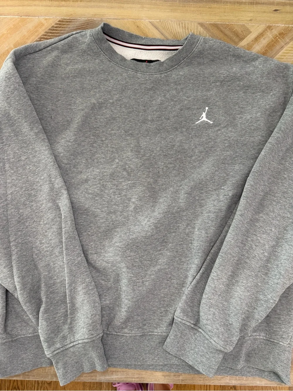 Jordan Gray Crewneck Sweatshirt with White Jumpman